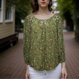 Mason & Belle Floral Long Sleeve Lace Top